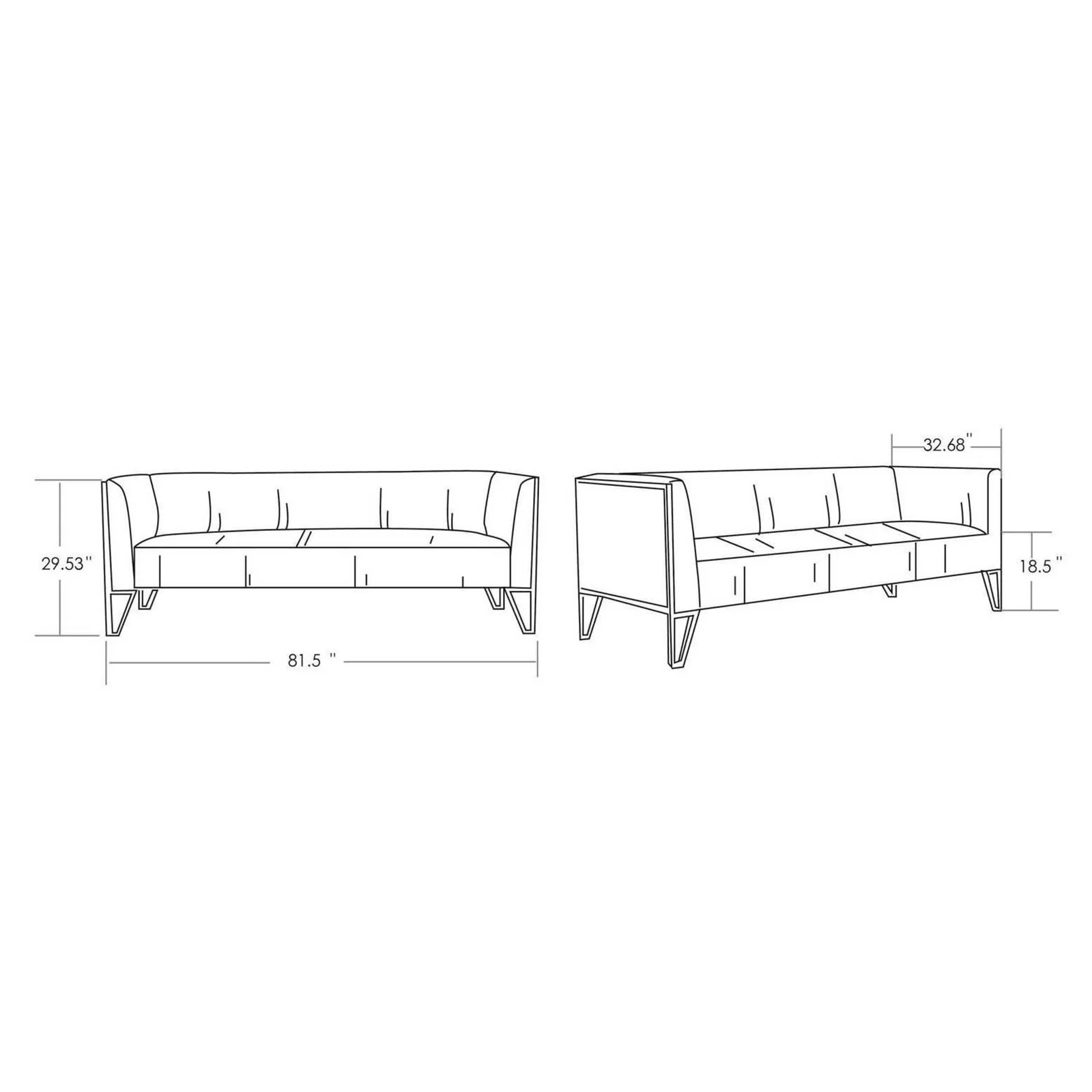 Manhattan Comfort Vector 3-Piece Grey and Gold Sofa and Armchair Set - Image 17
