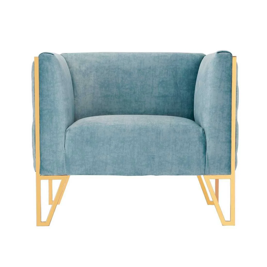 Manhattan Comfort Vector Grey and Gold Velvet Accent Chair (Set of 2) - Image 9