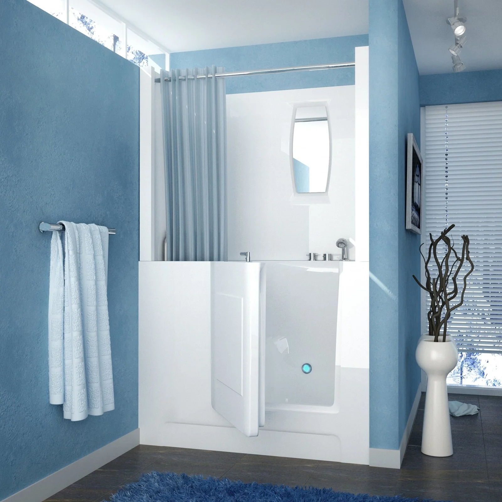 MediTub  Walk-In 27 x 47 Right Drain White Soaking Walk-In Bathtub 2747RWS