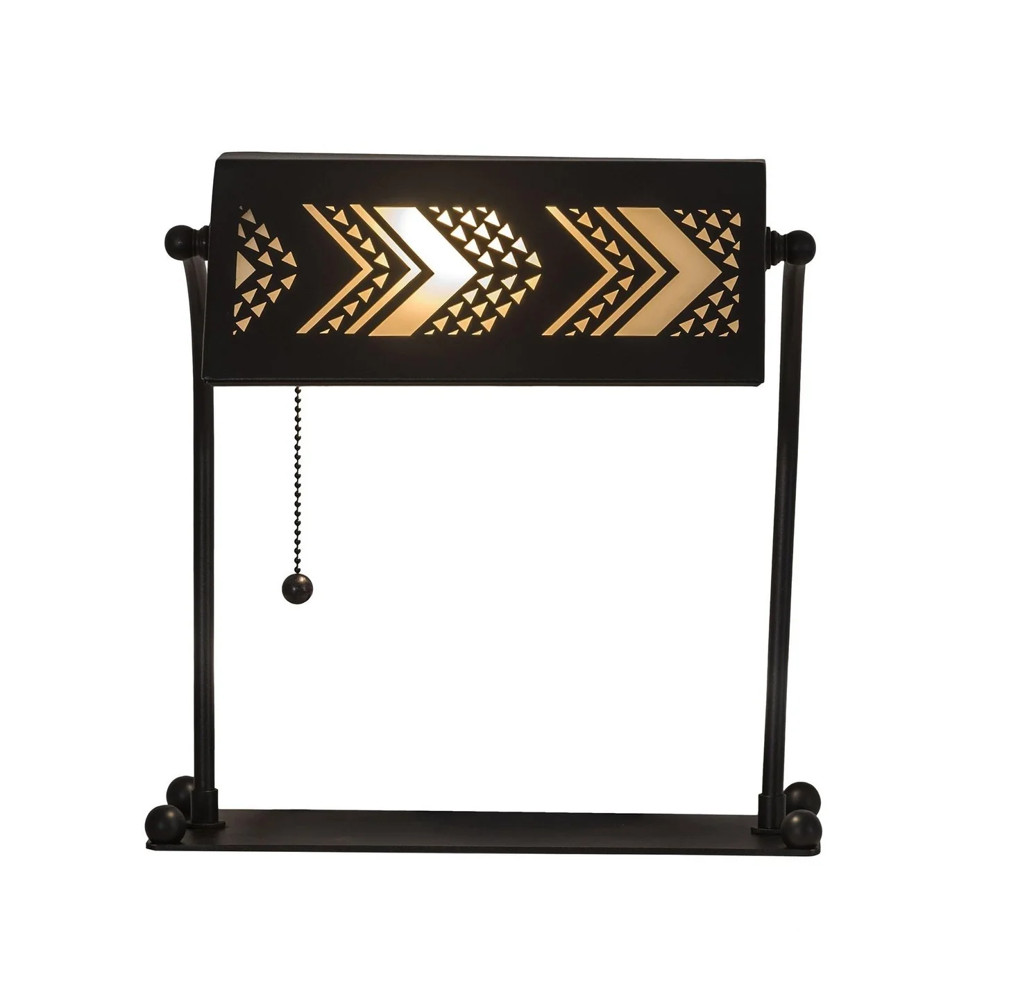 Meyda 12" Wide Black Aulani Banker's Table Lamp - Image 2
