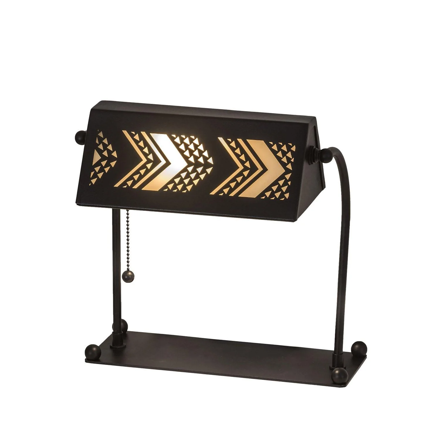Meyda 12" Wide Black Aulani Banker's Table Lamp - Image 8