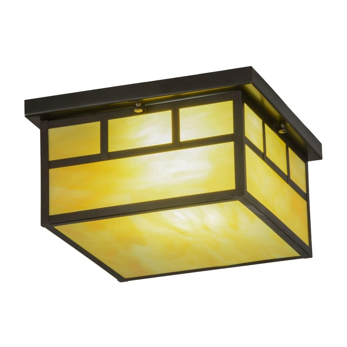 Meyda 13.5"Sq Hyde Park Double Bar Mission Flushmount - Image 3