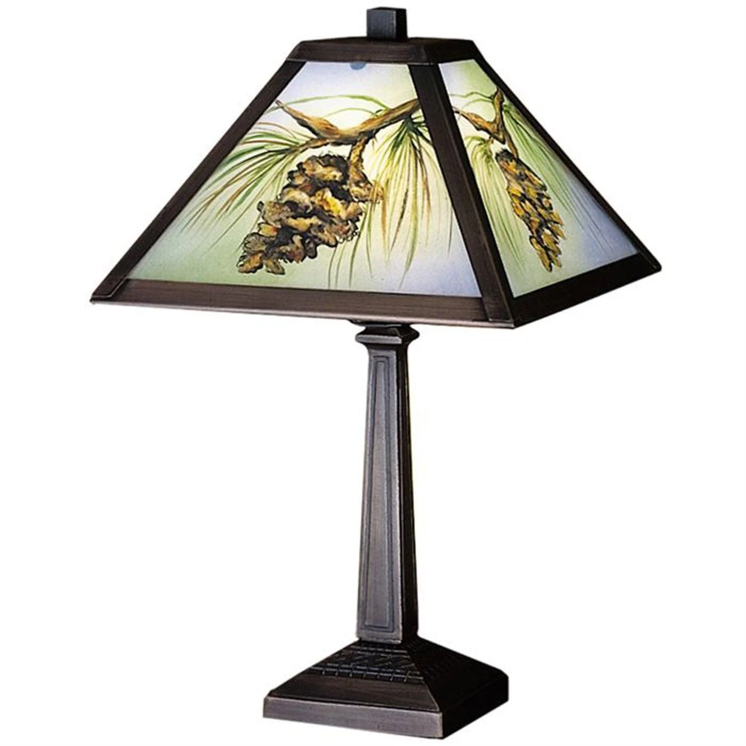 Meyda 16" High Pinecone Hand Painted Accent Lamp