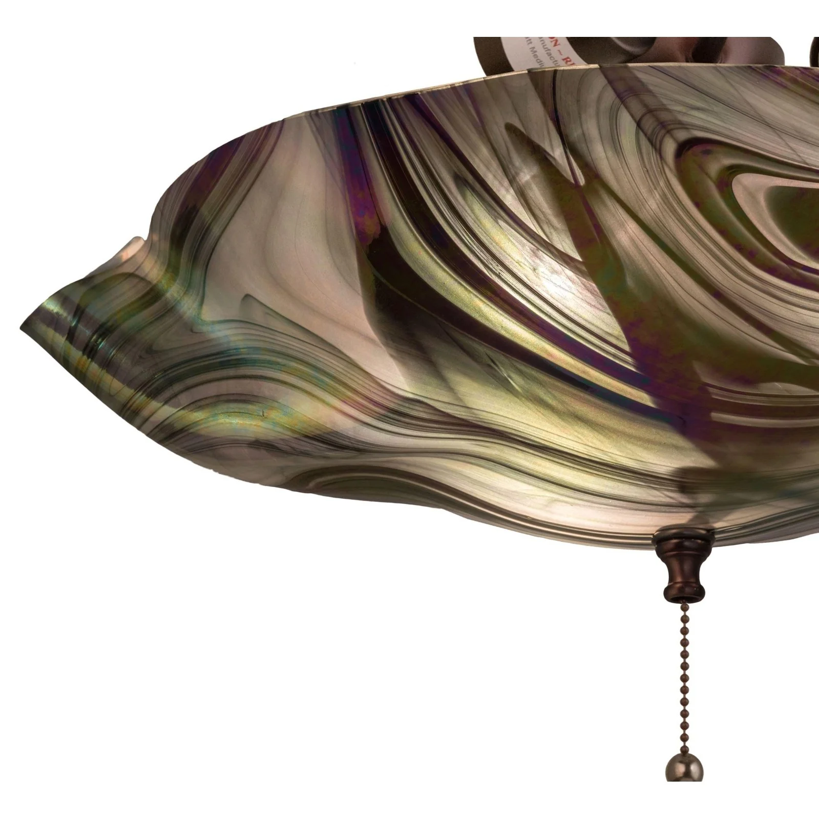 Meyda 18"W Metro Fusion Noir Swirl Iridescent Fan Light - Image 3