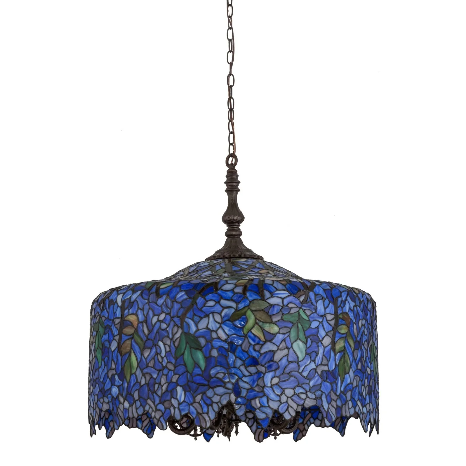 Meyda 30" Wide Blue and Lavender Art Wisteria Pendant - Image 8