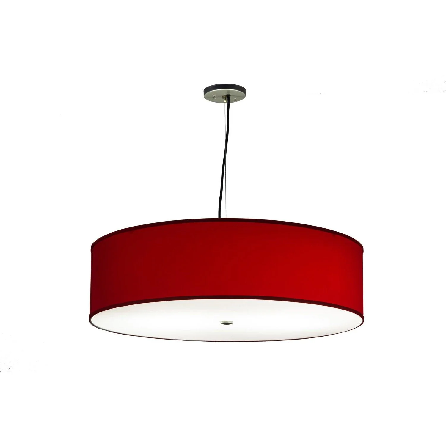 Meyda 30" Wide Brushed Nickel Cilindro Textrene Pendant - Image 2