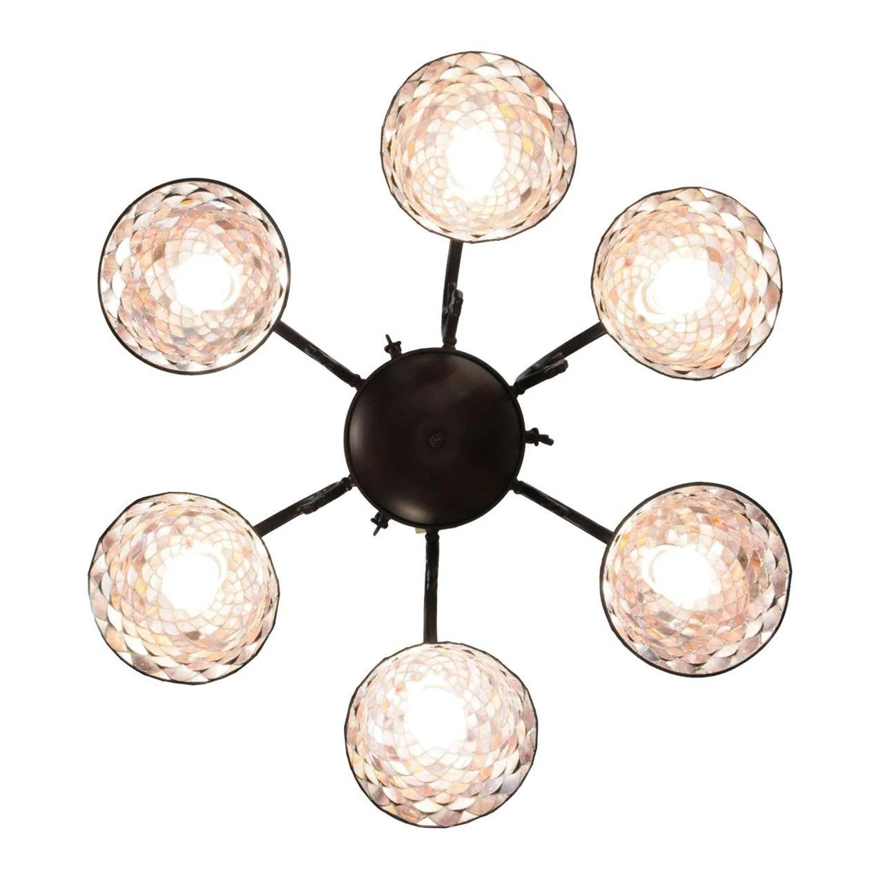 Meyda 32.5" Wide Tiffany Fishscale 6 Light Chandelier - Image 3