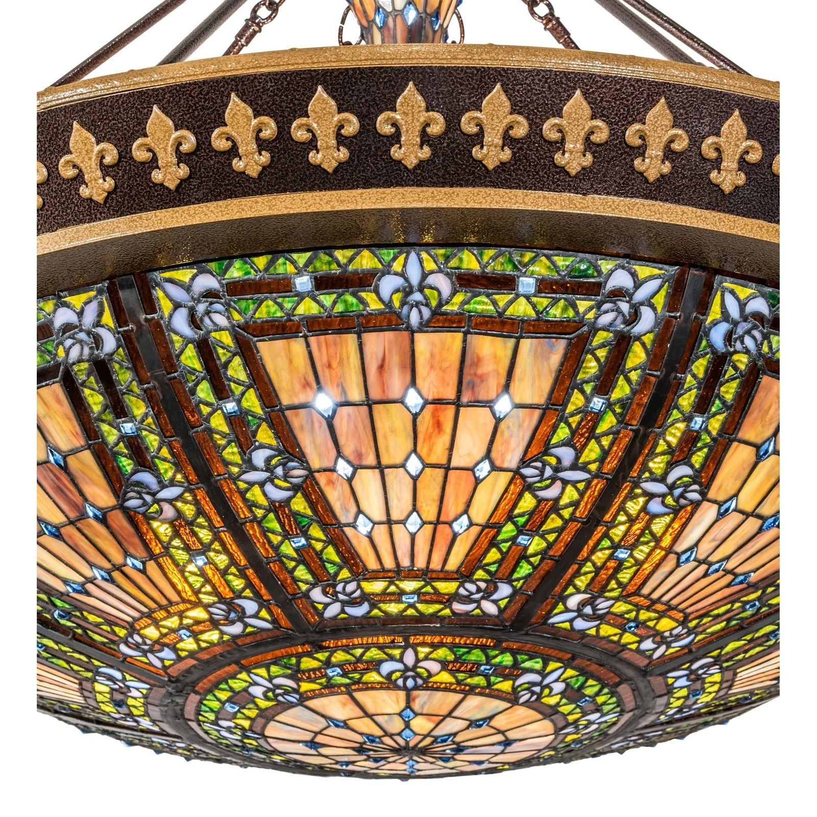 Meyda 38" Wide Fleur-de-lis Inverted Pendant - Image 3