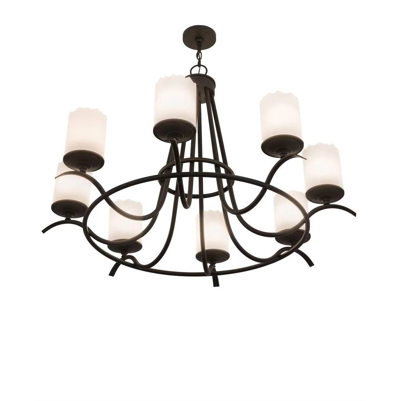 Meyda 48"W Wagon Wheel Octavia 8 LT Bronze Chandelier - Image 3