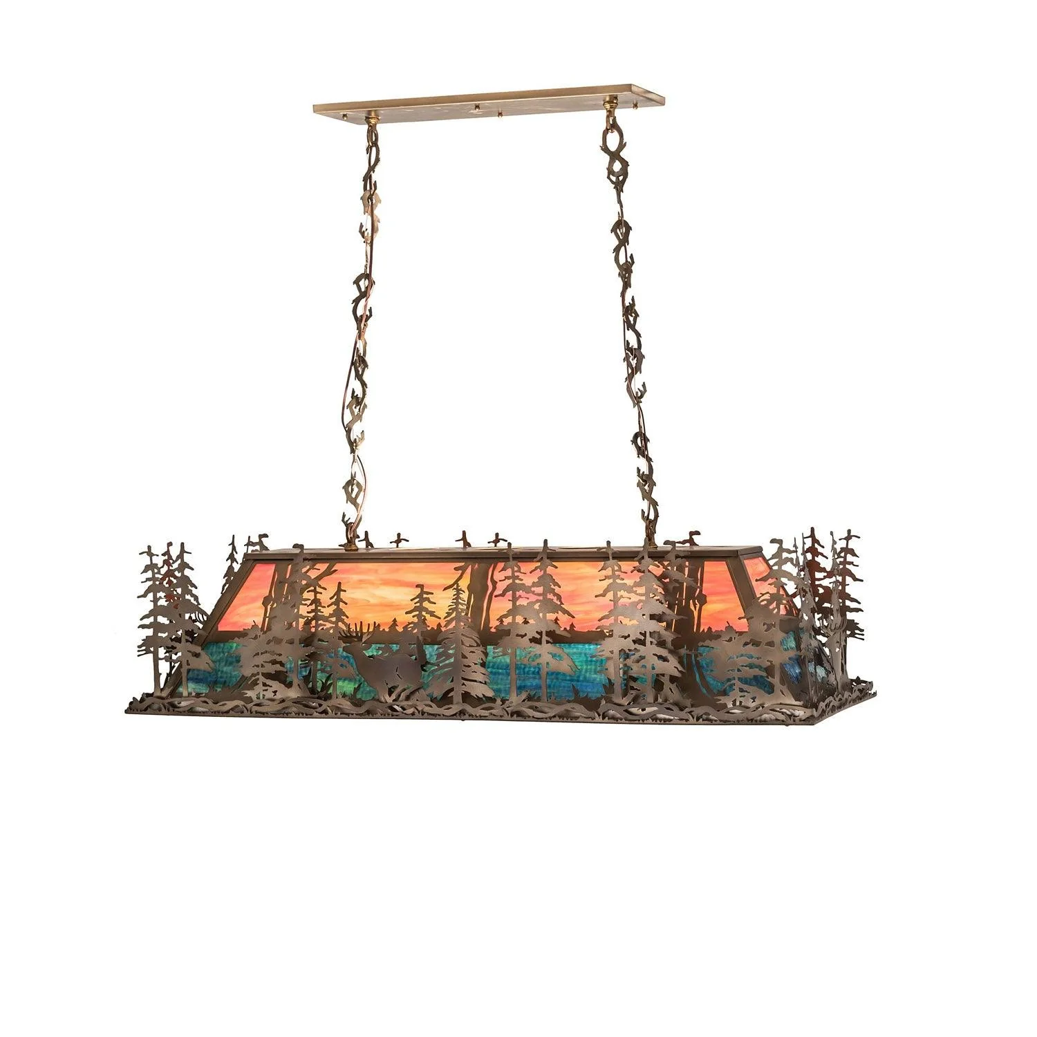 Meyda 50"L Deer at Dusk Oblong Pendant - Image 4