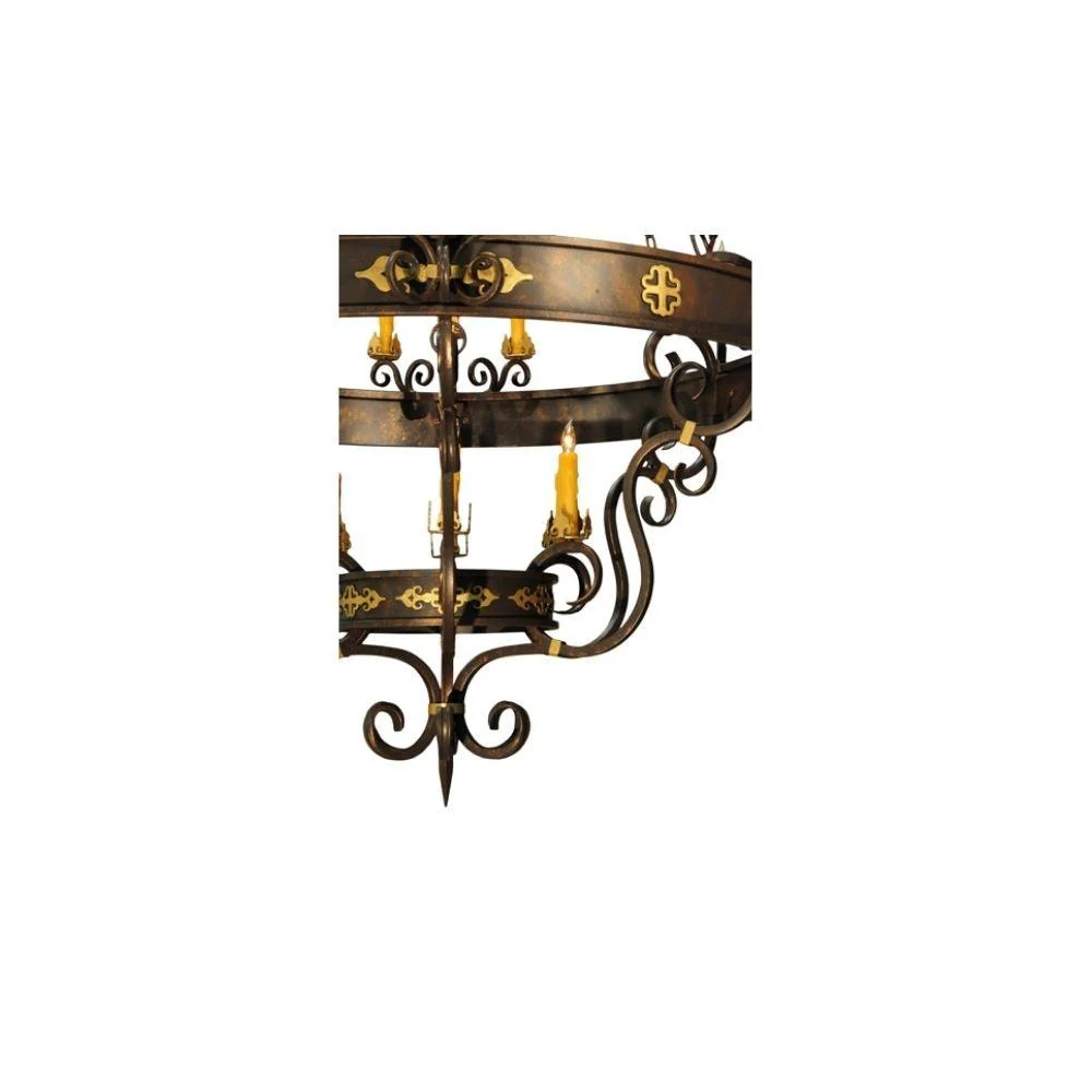 Meyda 72" Wide Candle Tobacco Santino 24 Light Chandelier - Image 6