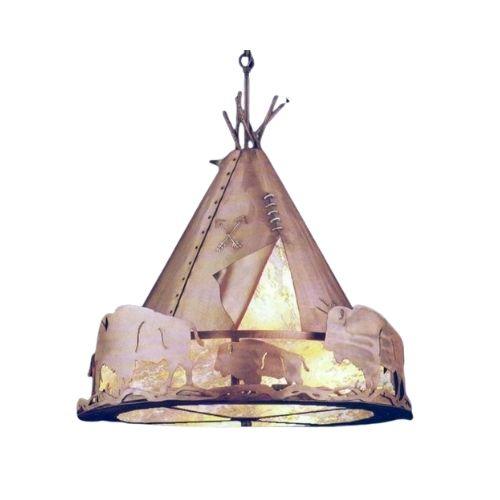 Meyda 72"W Teepee w/ Buffalo Silver Pendant