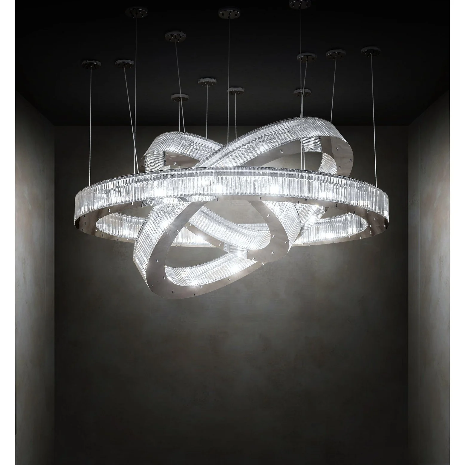 Meyda 90" Wide Beckam 3 Ring Chandelier