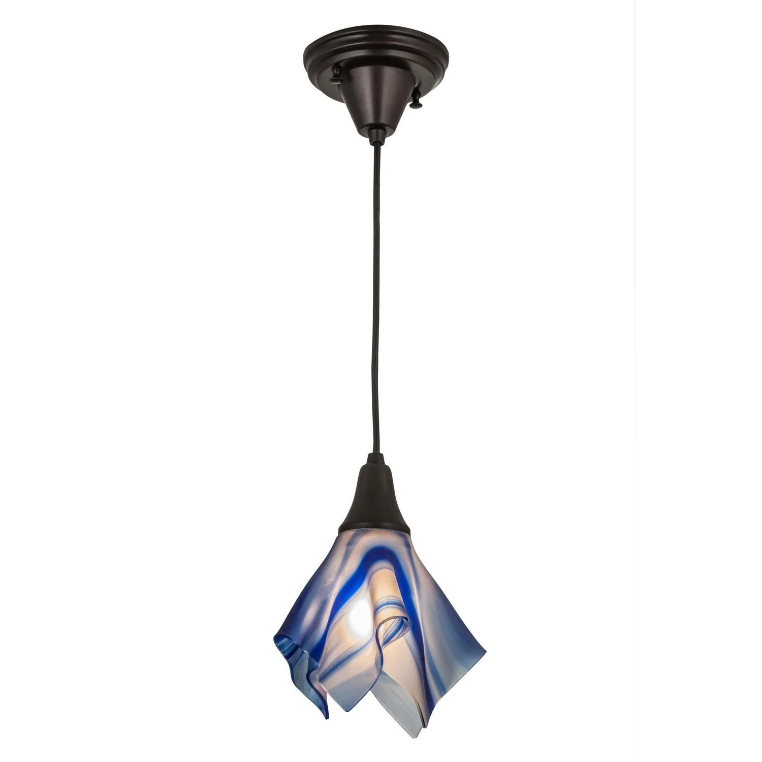 Meyda 9"W Metro Curacao Swirl Handkerchief Mini Pendant - Image 3