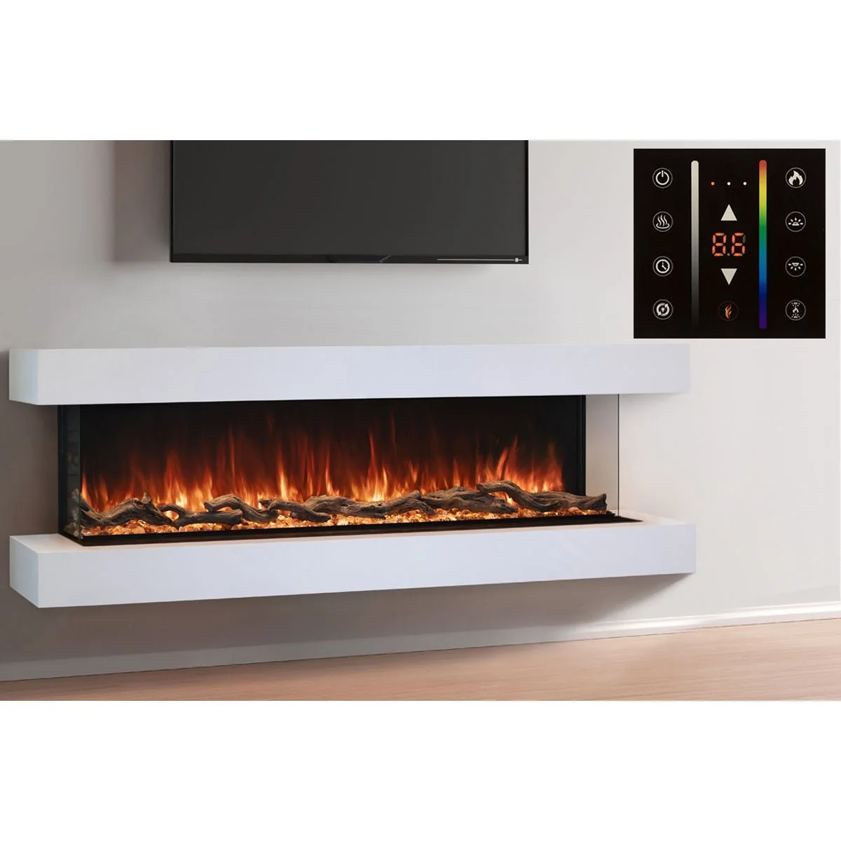 Modern Flames Landscape Pro 70'' Electric Fireplace Wall Mount Studio Suite | White Ready to Paint - Image 13