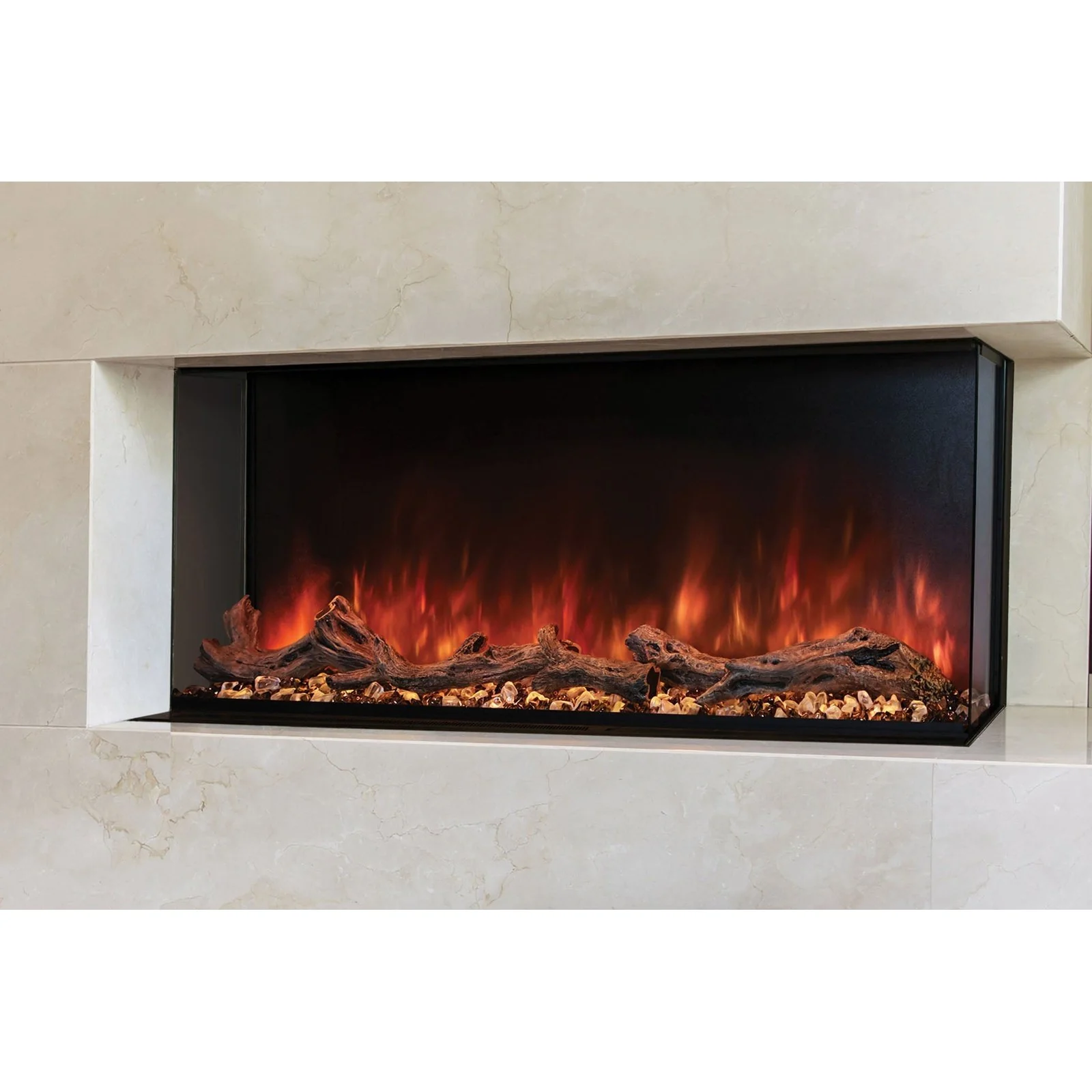 Modern Flames LPM-8016-WMC Landscape Pro Multi 80-Inch Three-Sided Electric Fireplace with Wall Mount Mantel