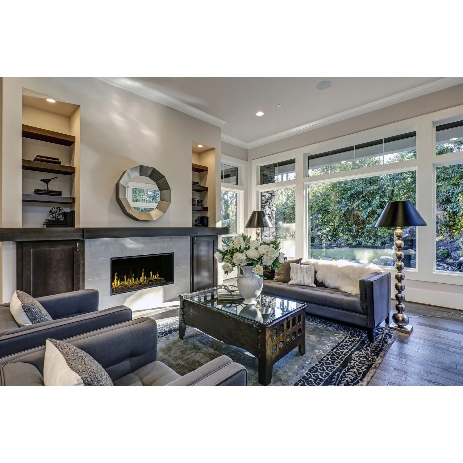 Modern Flames Orion Multi 100" Heliovision Virtual Multi-View Built-In Electric Fireplace - Image 5