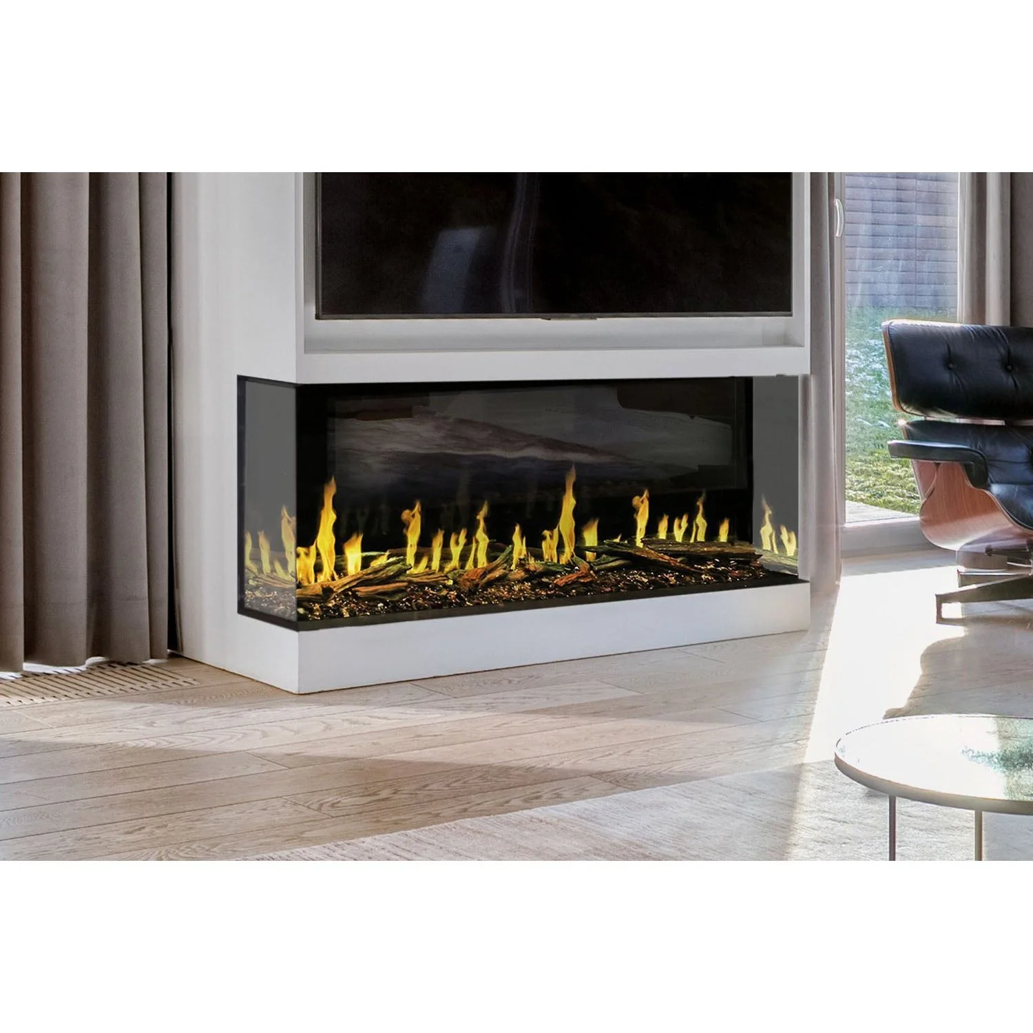 Modern Flames Orion Multi 100" Heliovision Virtual Multi-View Built-In Electric Fireplace - Image 7