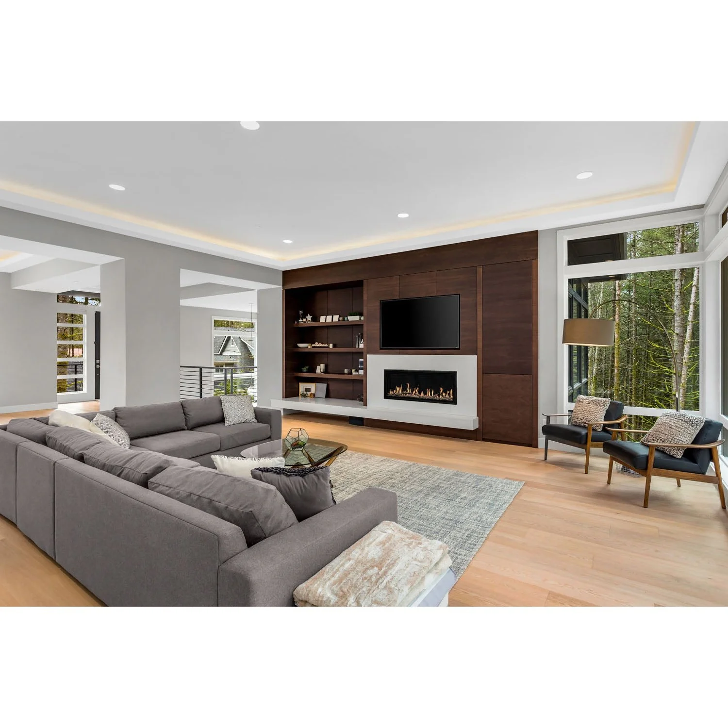 Modern Flames Orion Slim 76" Heliovision Virtual Recessed / Wall Mount Electric Fireplace - Image 4