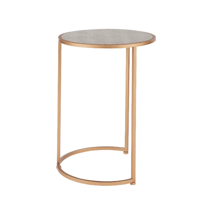 New Pacific Direct Anza Set of 2 Round Faux Shagreen Nesting End Table 1600038 - Image 3