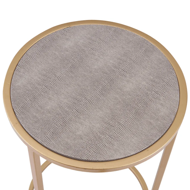 New Pacific Direct Anza Set of 2 Round Faux Shagreen Nesting End Table 1600038 - Image 6