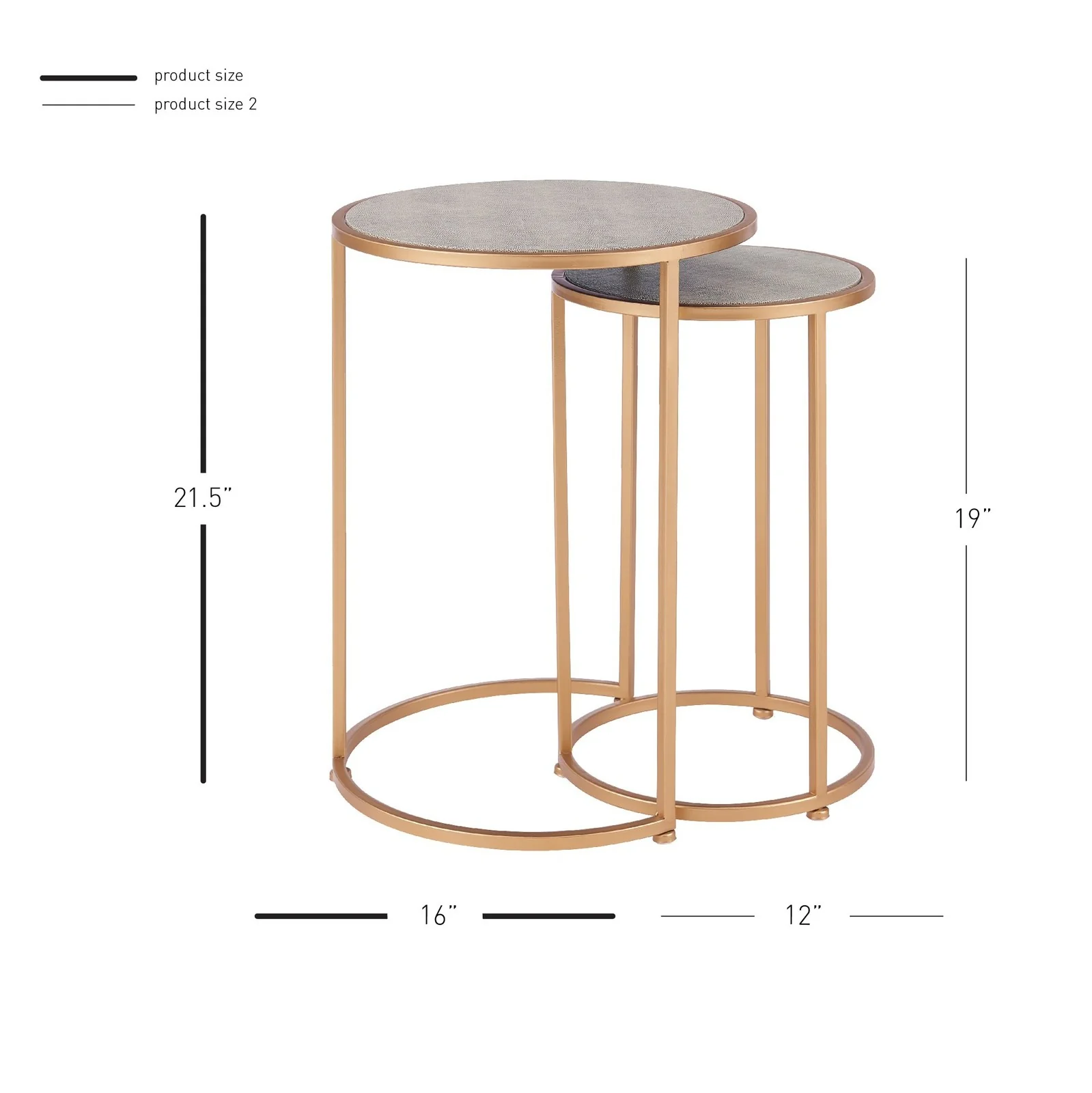 New Pacific Direct Anza Set of 2 Round Faux Shagreen Nesting End Table 1600038 - Image 7
