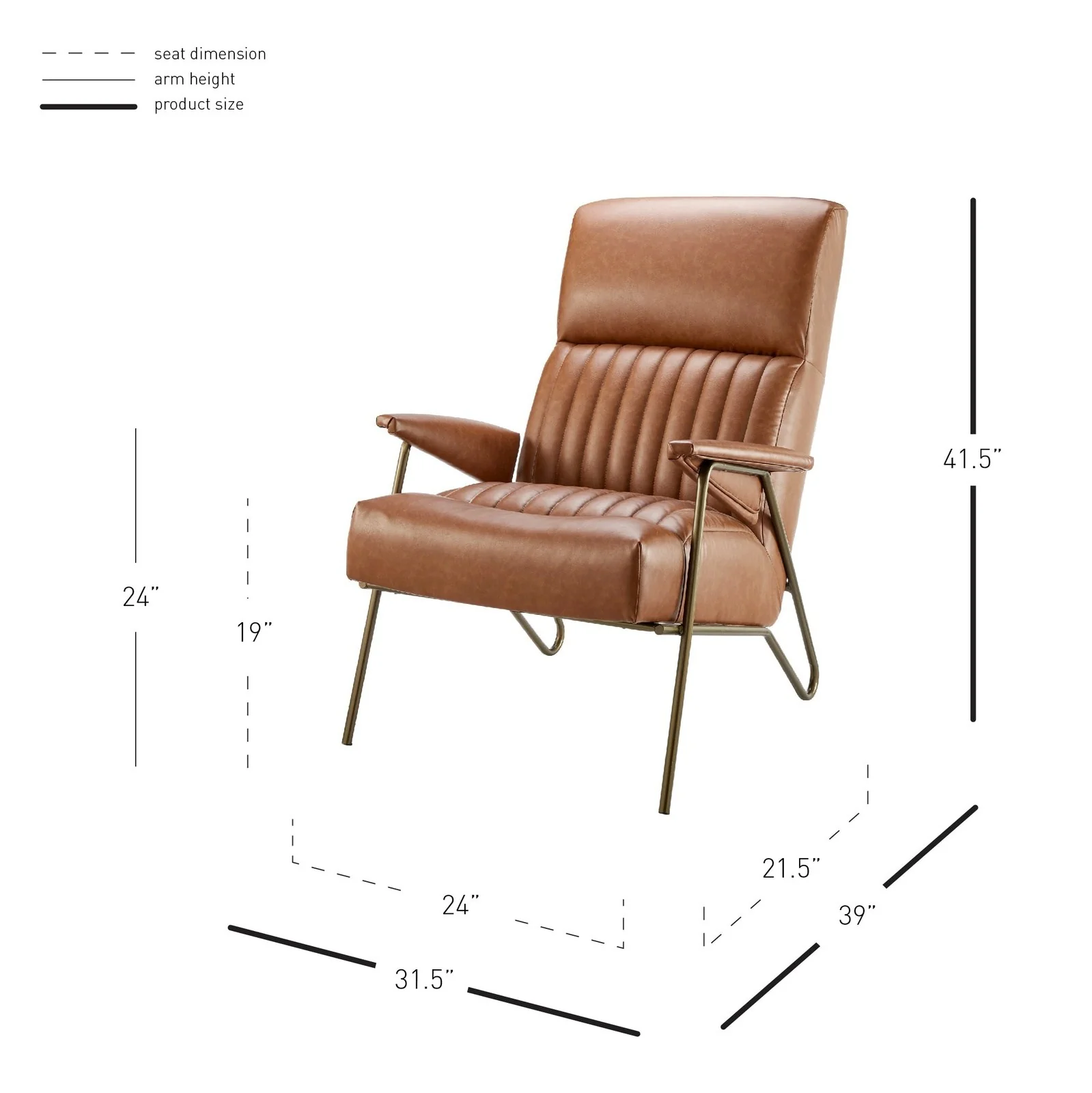 New Pacific Direct Caspian Bonded Leather Accent Chair 9900040-VCD - Image 5
