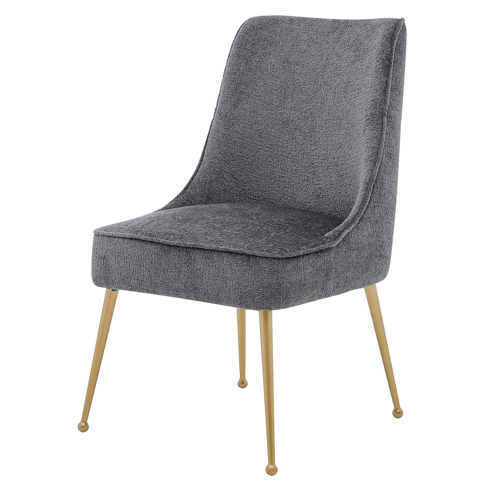 New Pacific Direct Cedric KD Fabric Dining Side Chair Gold Legs, (Set of 2) 1250024-568
