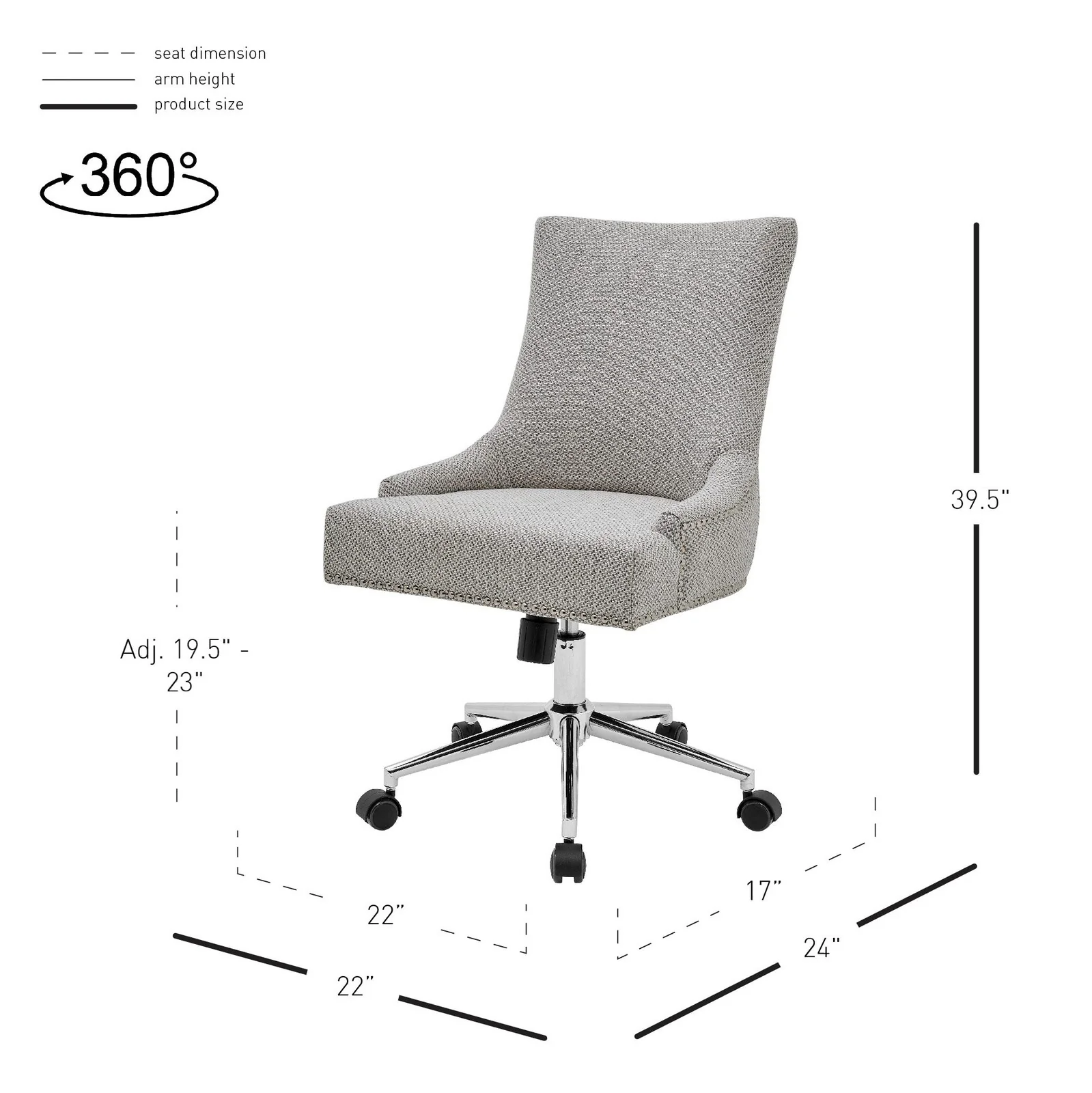 New Pacific Direct Charlotte Fabric Office Chair 1900165-410 - Image 11