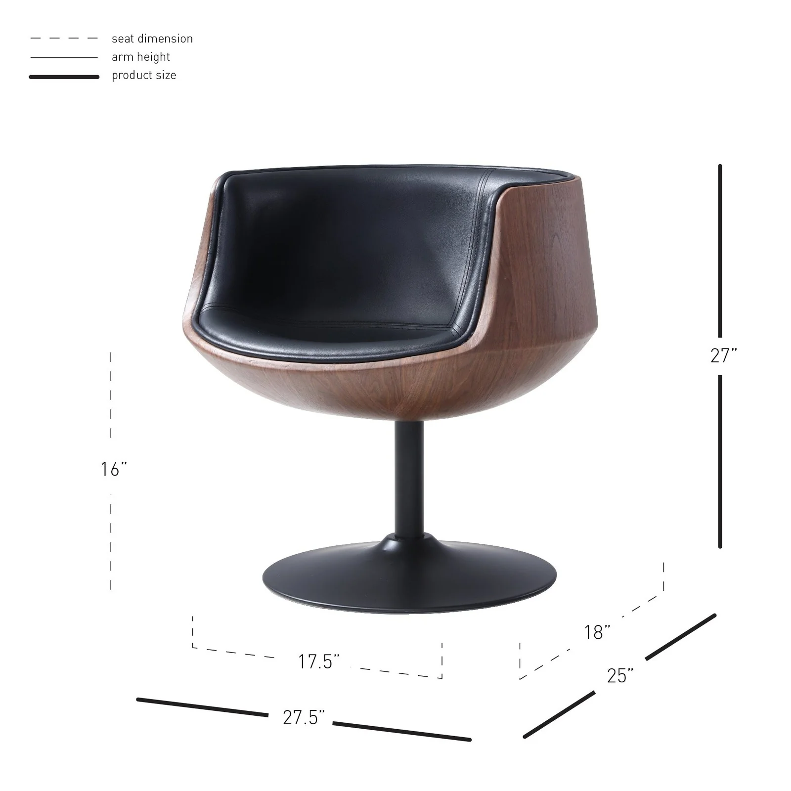 New Pacific Direct Conan PU Leather Swivel Chair 6300039-273 - Image 7