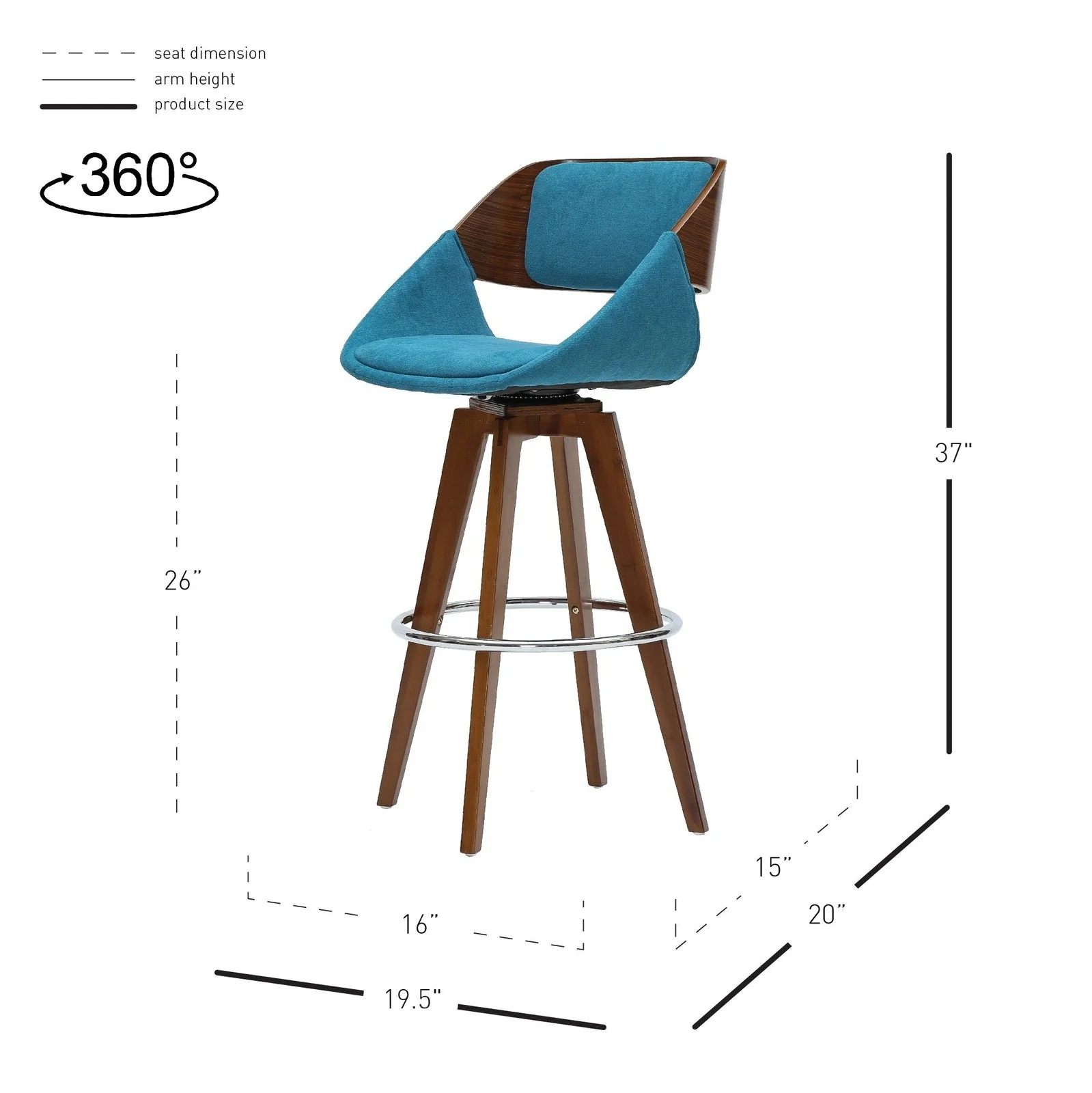 New Pacific Direct Cyprus Fabric Counter Stool 1160025-291W - Image 5