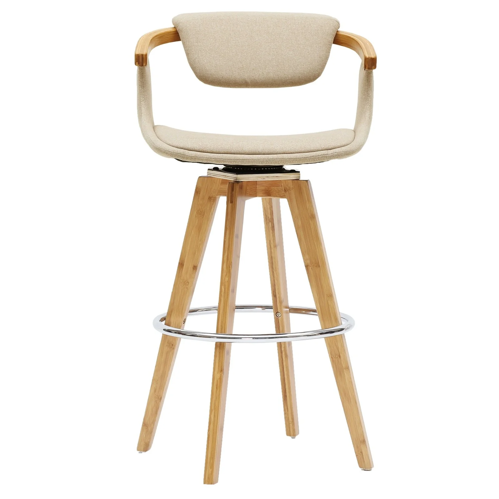 New Pacific Direct Darwin Fabric Swivel Bamboo Bar Stool 1160002-286N - Image 7