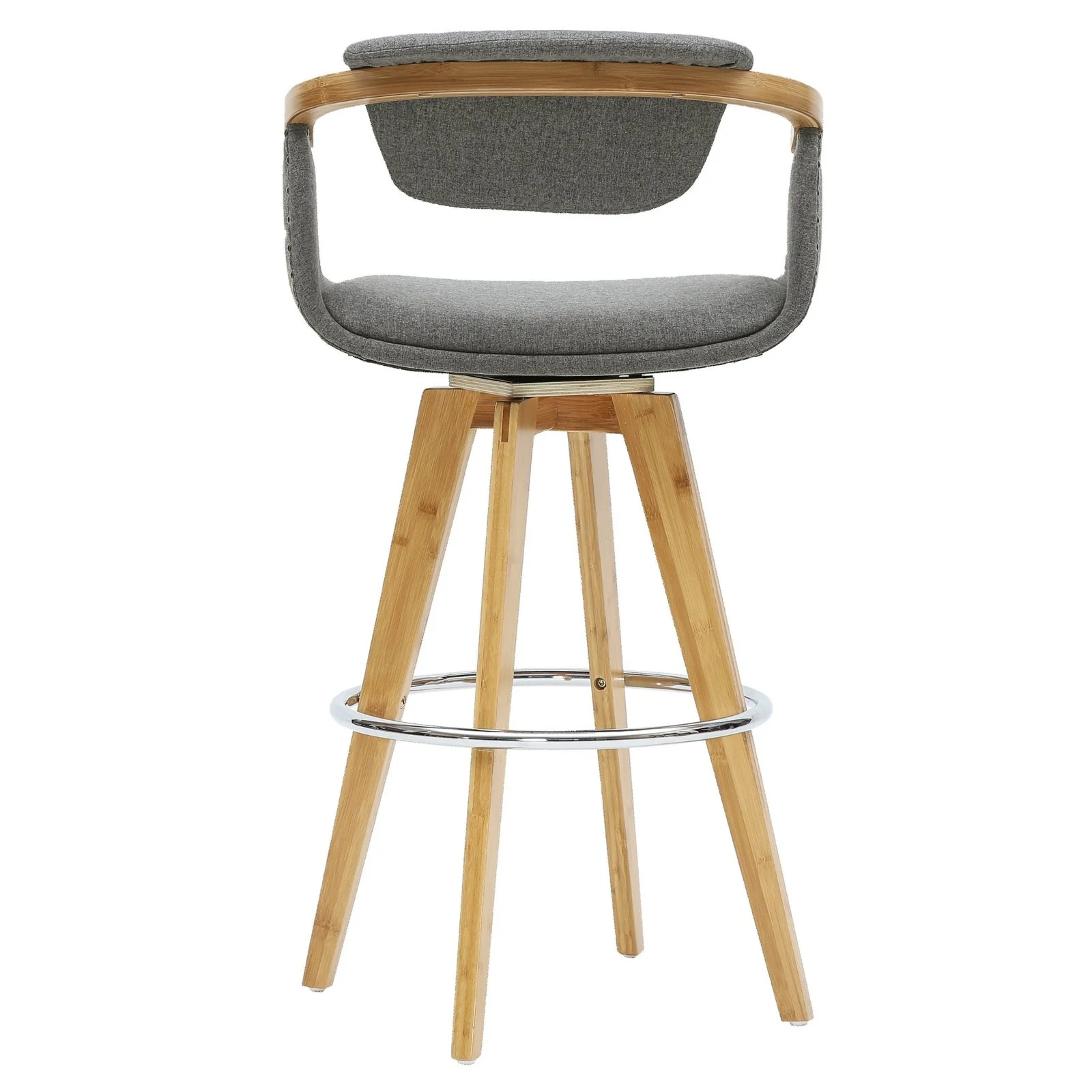 New Pacific Direct Darwin Fabric Swivel Bamboo Bar Stool 1160002-287N - Image 6