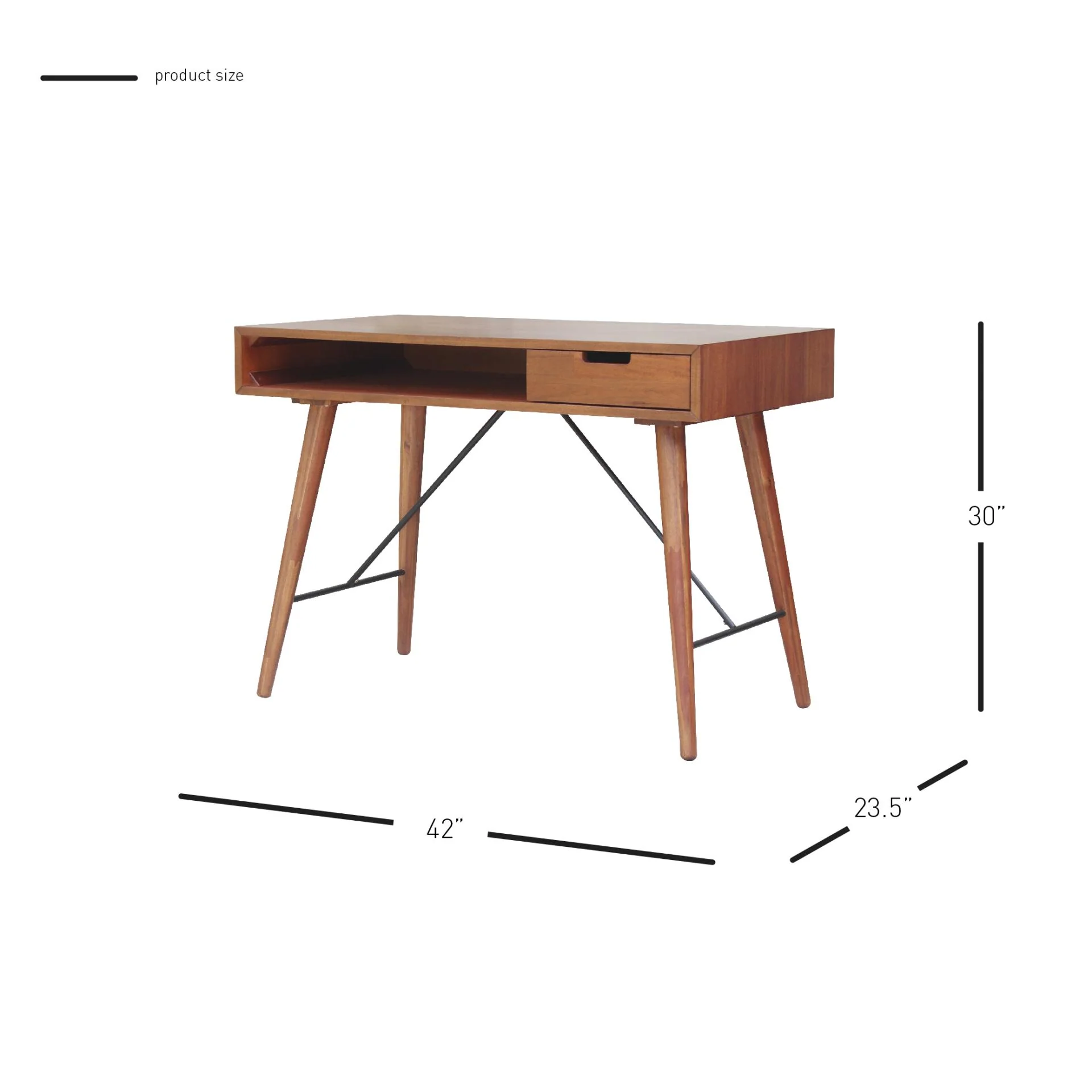 New Pacific Direct Franco Desk 1 Drawer - Image 9