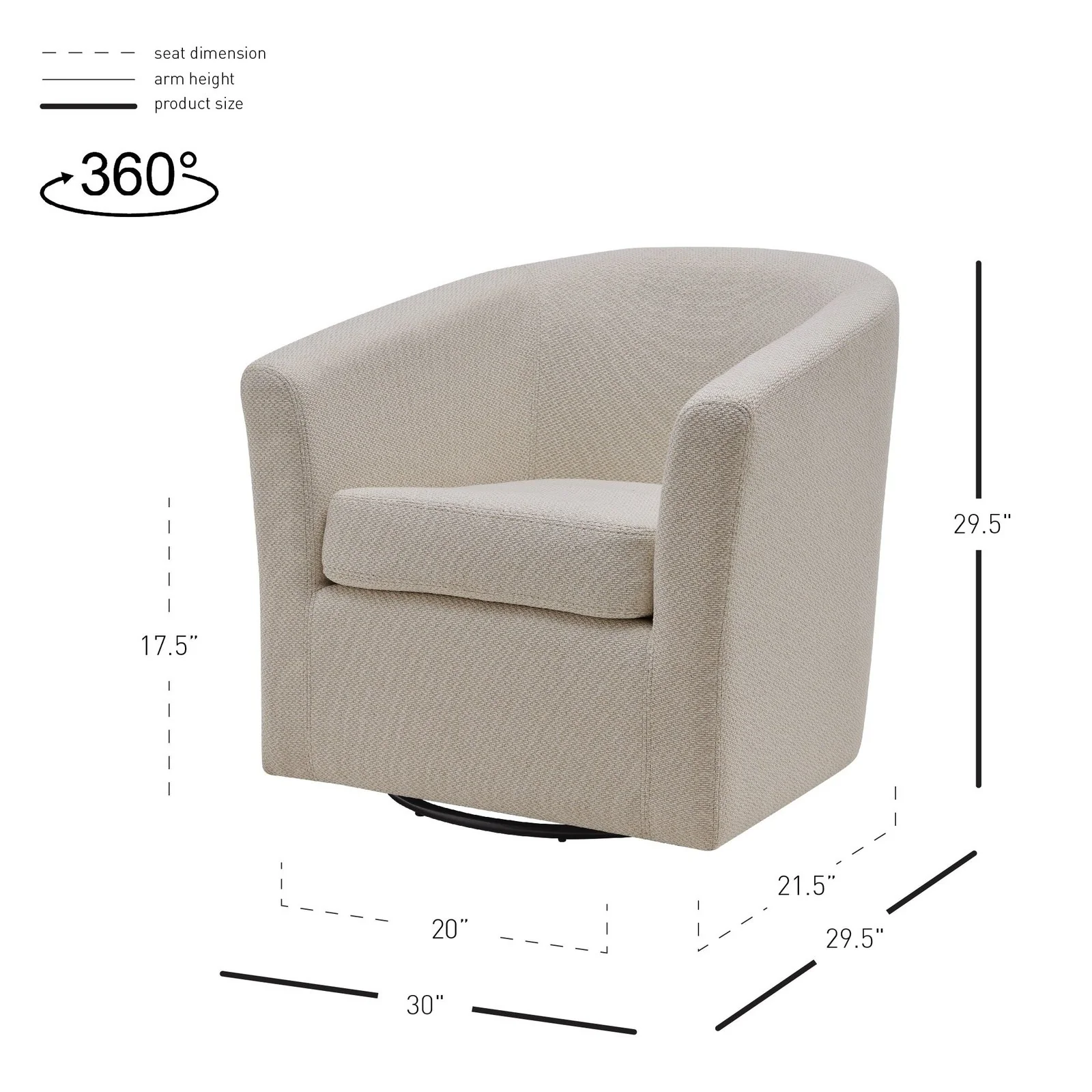 New Pacific Direct Hayden Fabric Swivel Chair 1900142-276 - Image 8