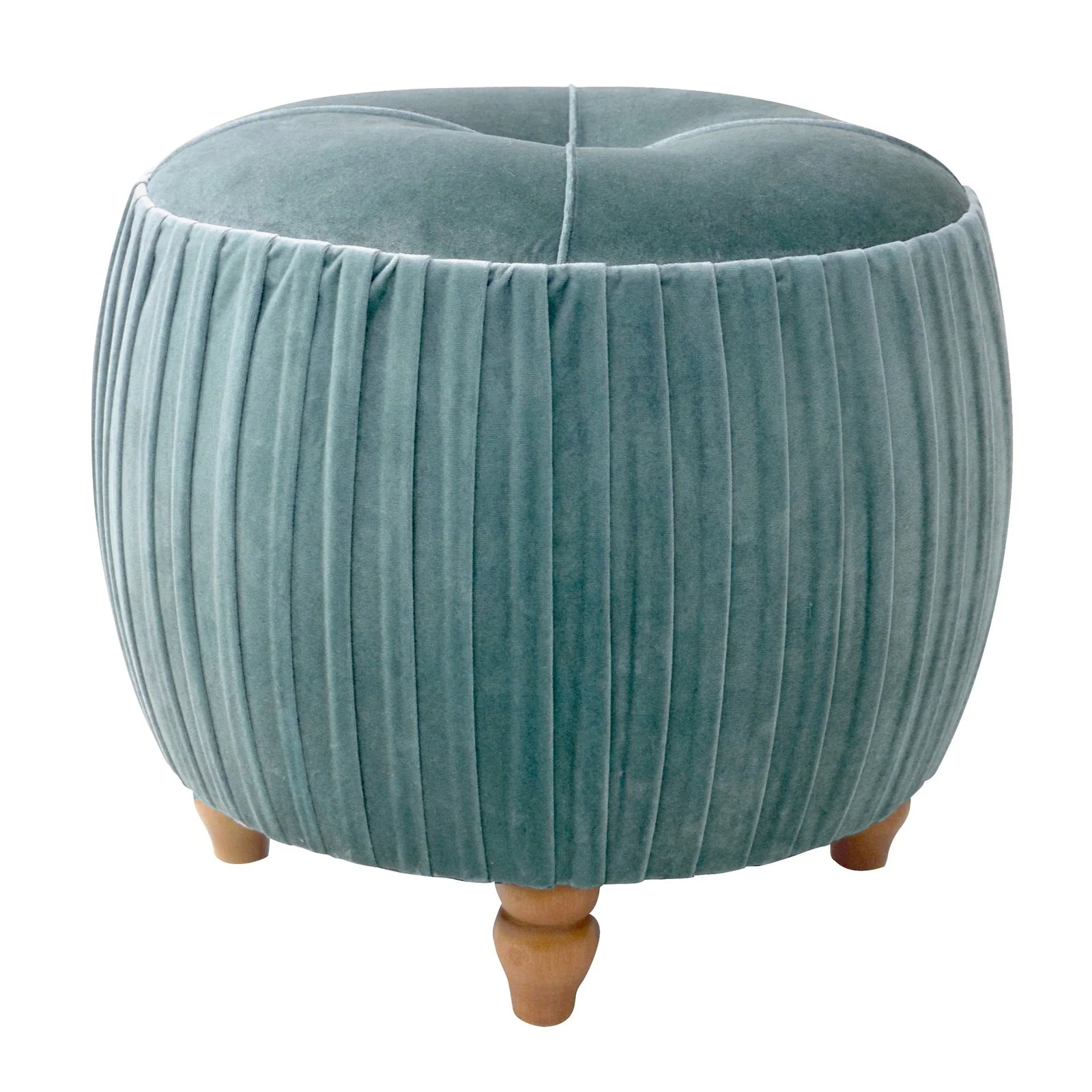 New Pacific Direct Helena Velvet Small Round Ottoman 1600008-185 - Image 2
