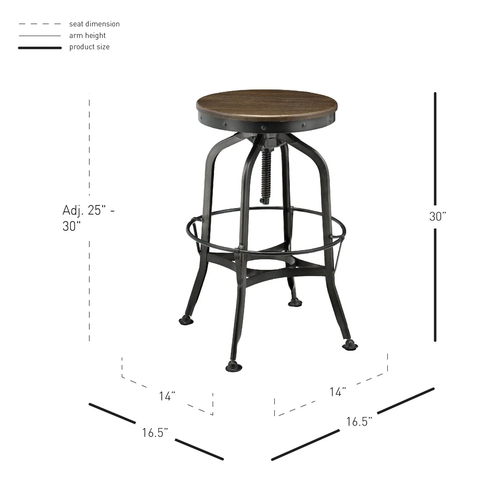 New Pacific Direct Industrial Swivel Vintage Bar Stool 9300040 - Image 5
