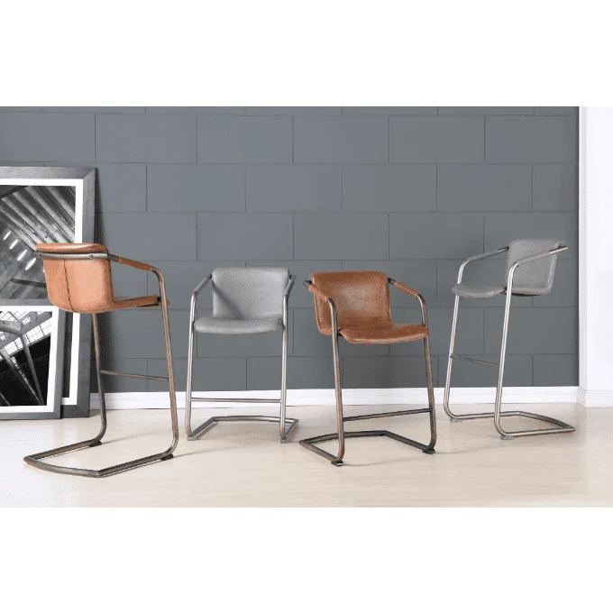 New Pacific Direct Indy PU Leather Bar Stool, (Set of 2) 1060003-216