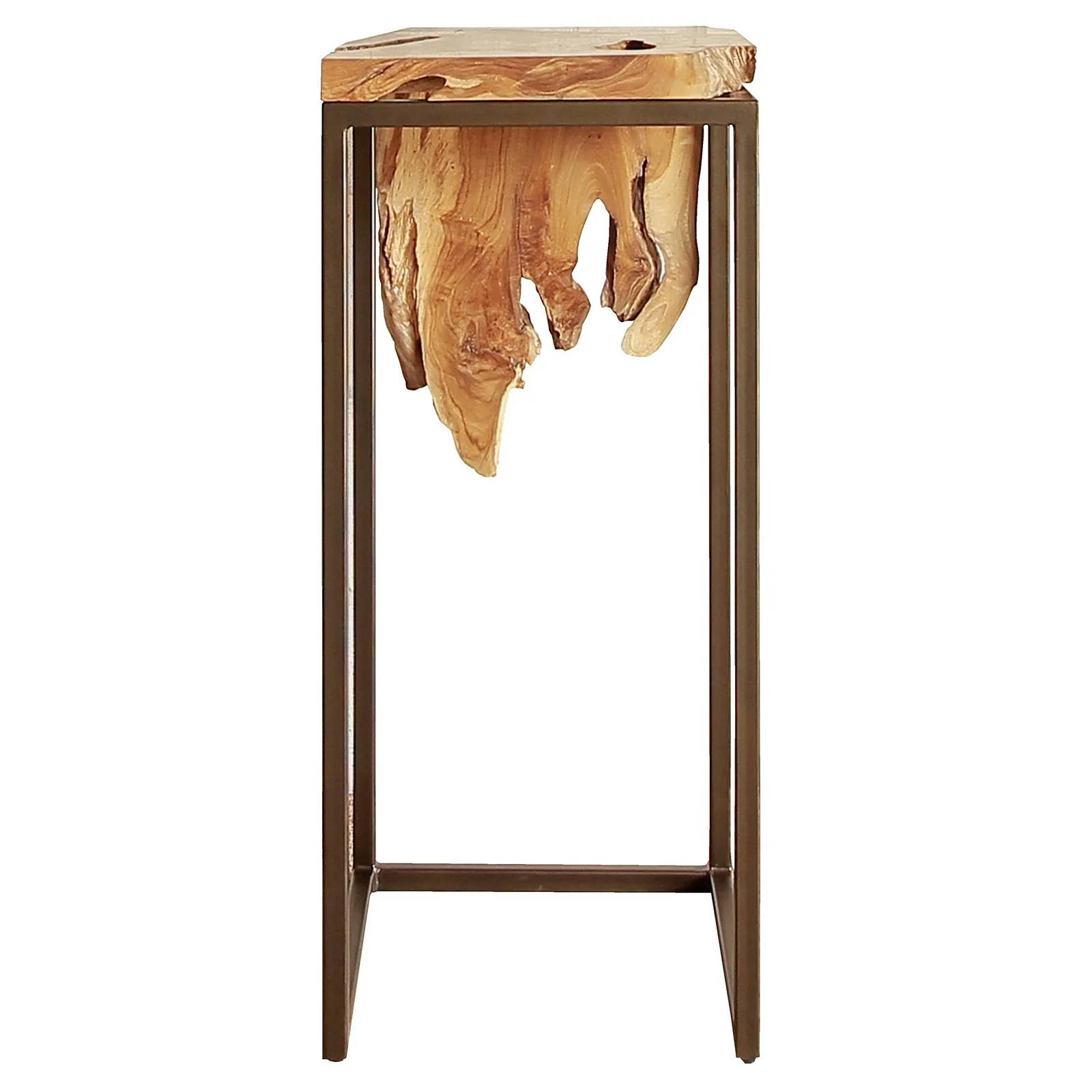New Pacific Direct Jansen Reclaimed Teak Root High Side/ End Table, Natural 9600028 - Image 5
