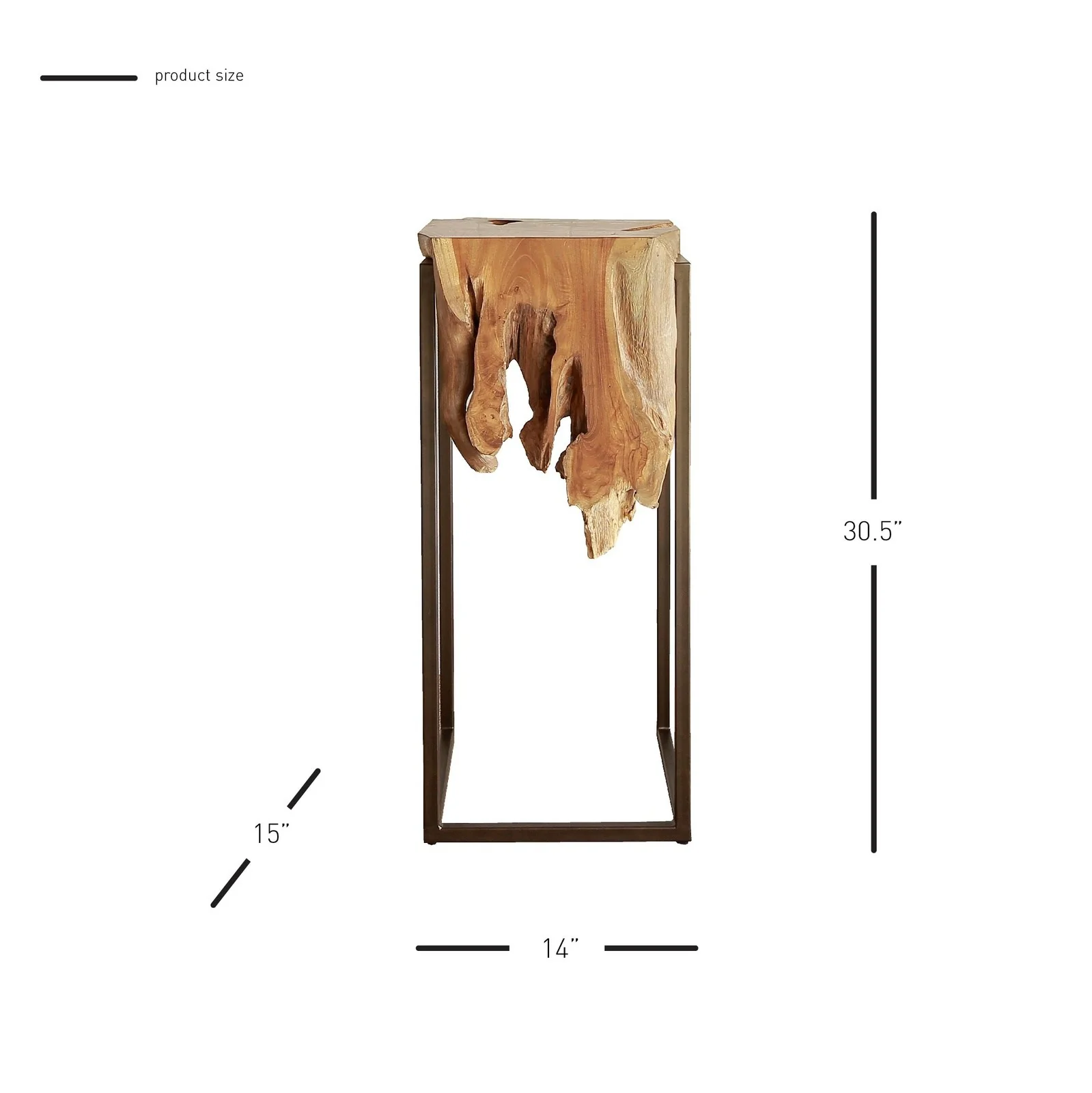 New Pacific Direct Jansen Reclaimed Teak Root High Side/ End Table, Natural 9600028 - Image 7