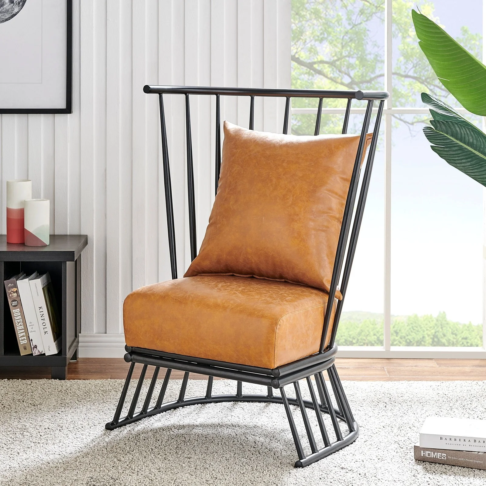 New Pacific Direct Jupiter KD PU Metal Accent Chair 9300119-309