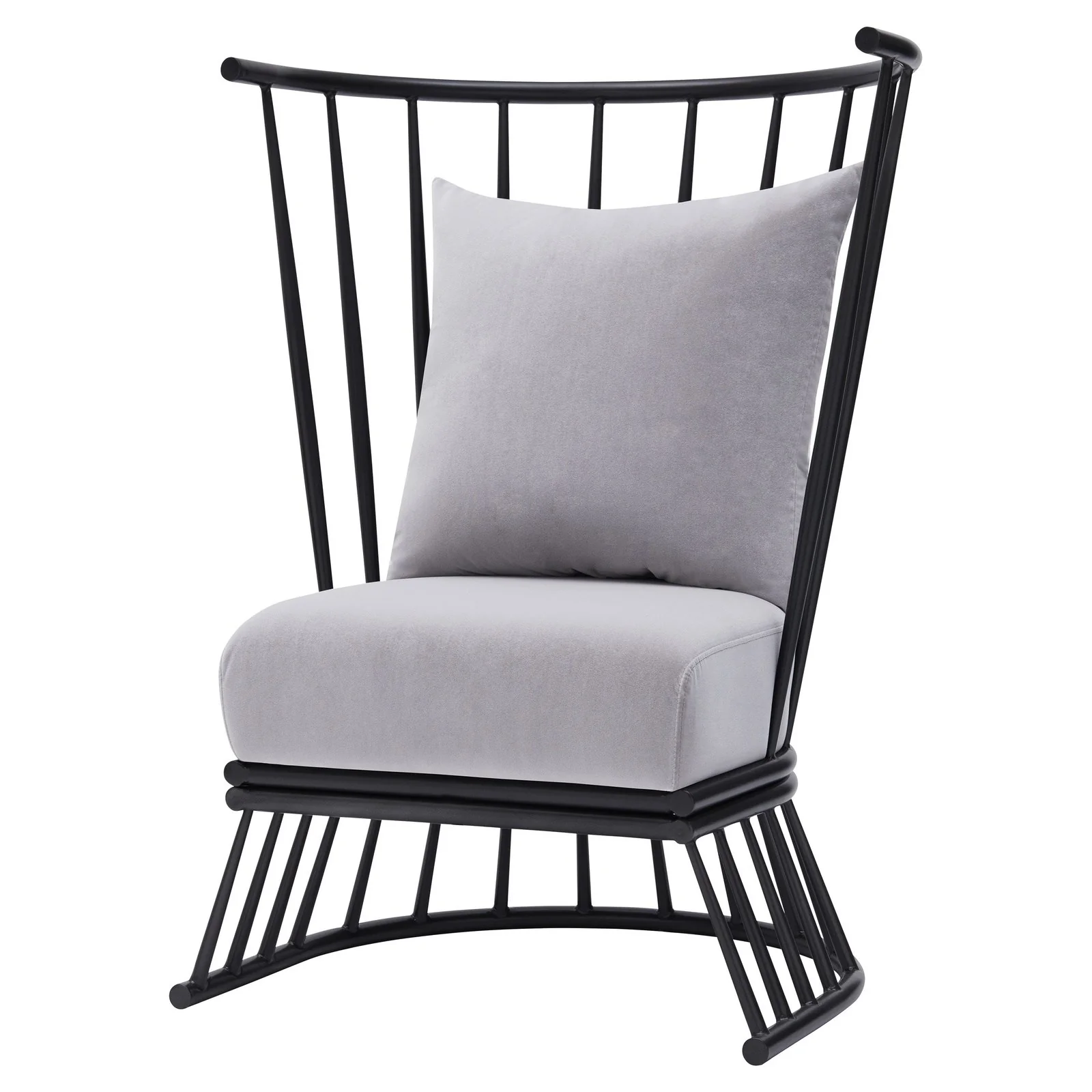 New Pacific Direct Jupiter Velvet Metal Accent Chair - Image 2