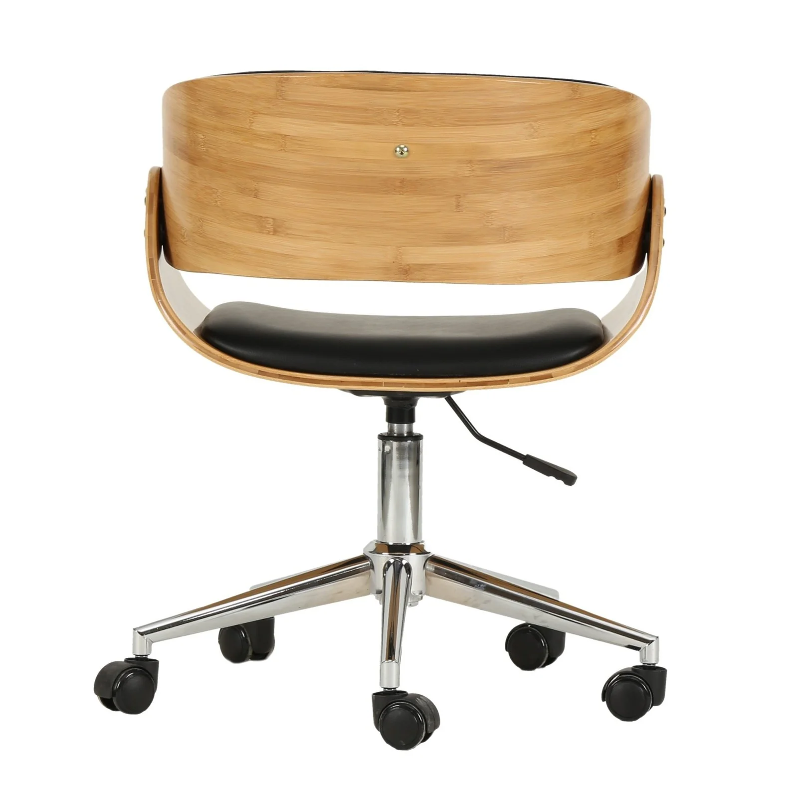 New Pacific Direct Lexie PU Leather Bamboo Swivel Office Chair 1160009-292N - Image 4