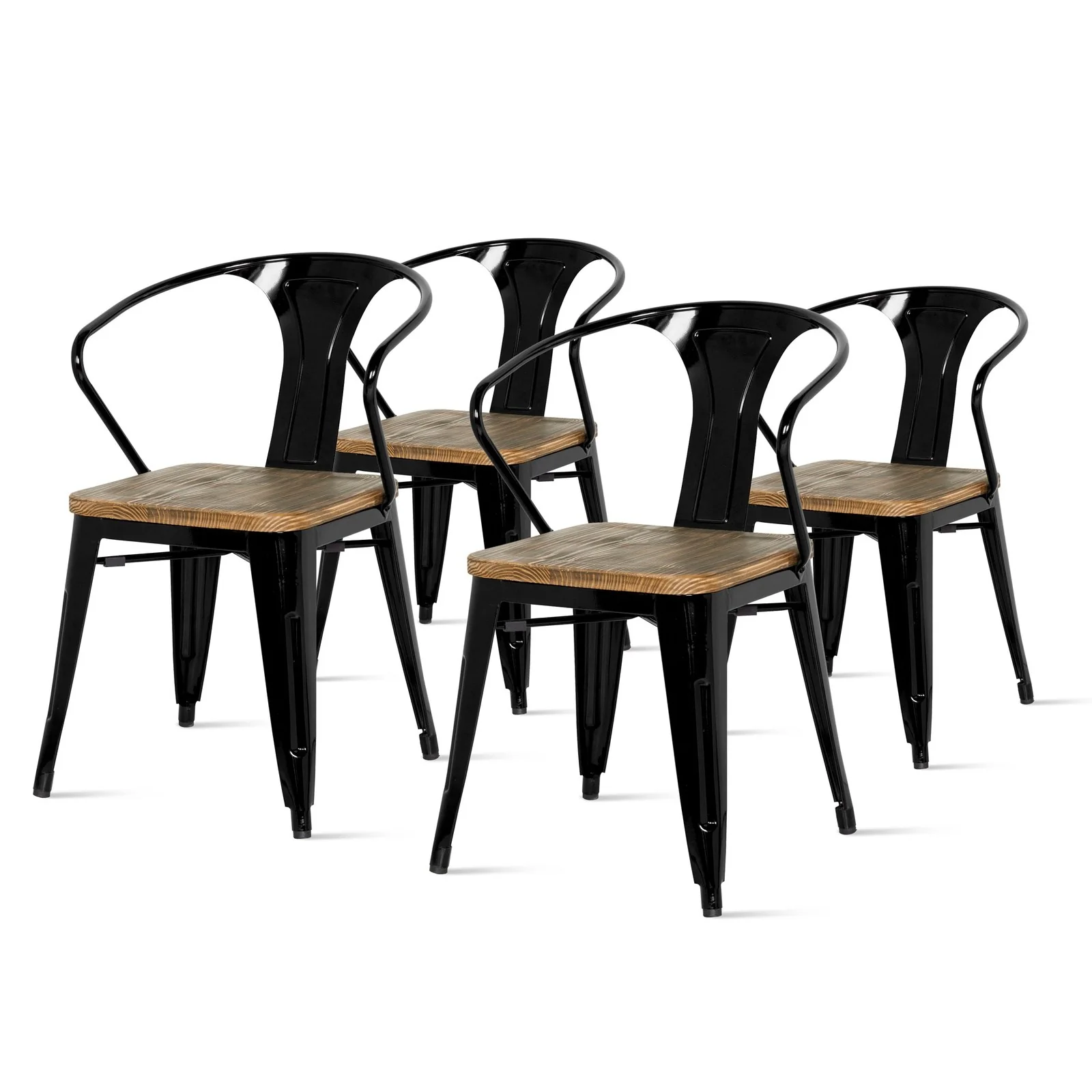 New Pacific Direct Metropolis Metal Arm Chair, (Set of 4) 938730-B