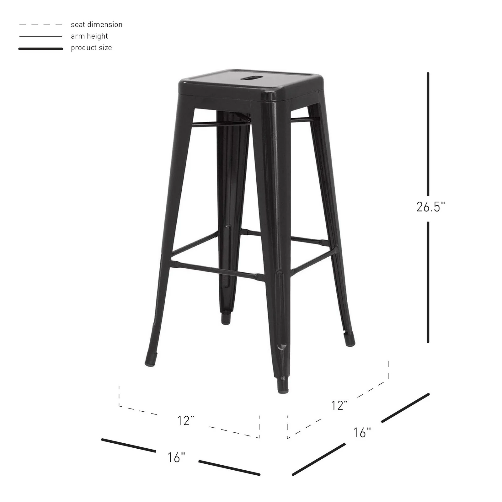 New Pacific Direct Metropolis Metal Backless Counter Stool, (Set of 4) 938626-B - Image 3