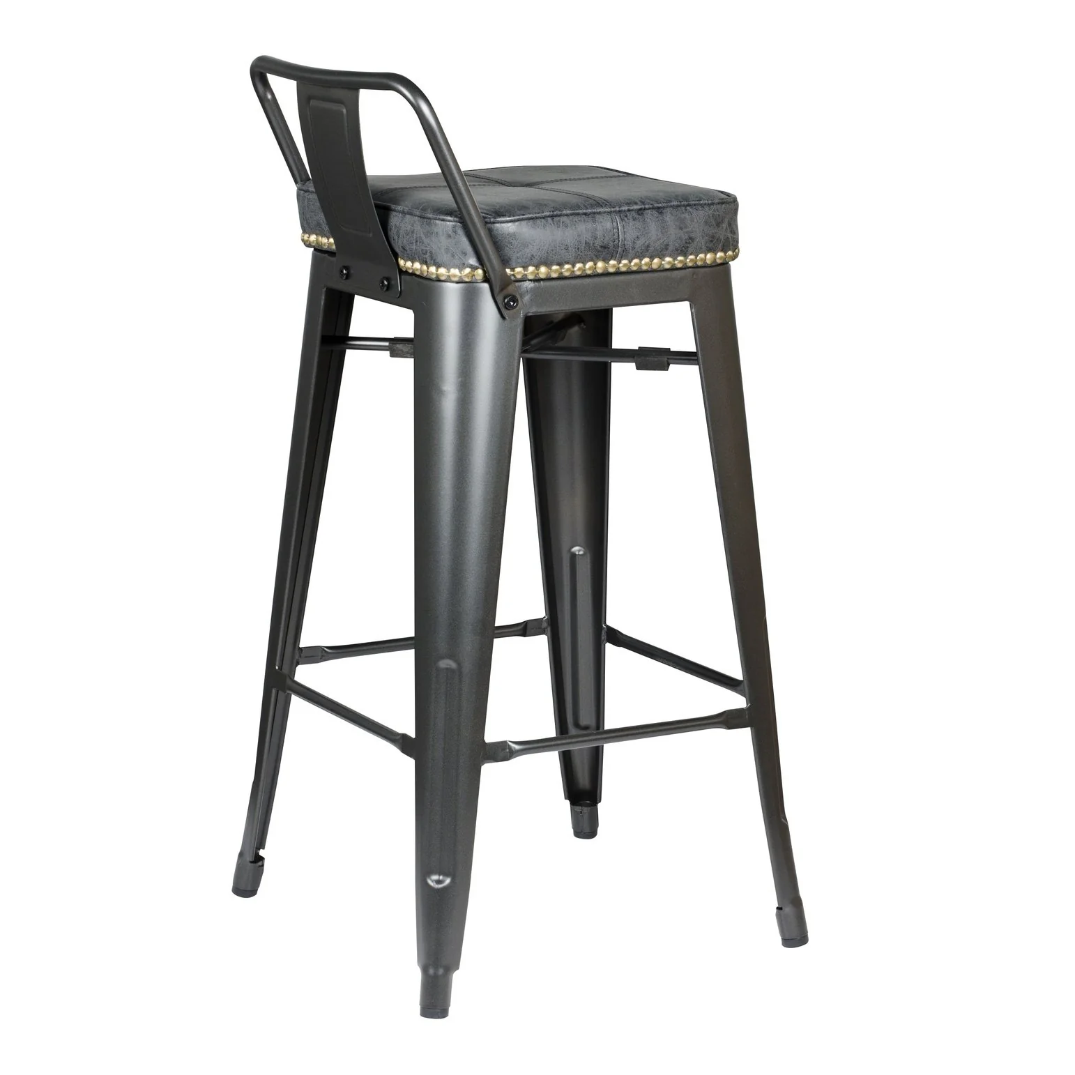 New Pacific Direct Metropolis PU Leather Low Back Counter Stool, (Set of 4) 9300032-240
