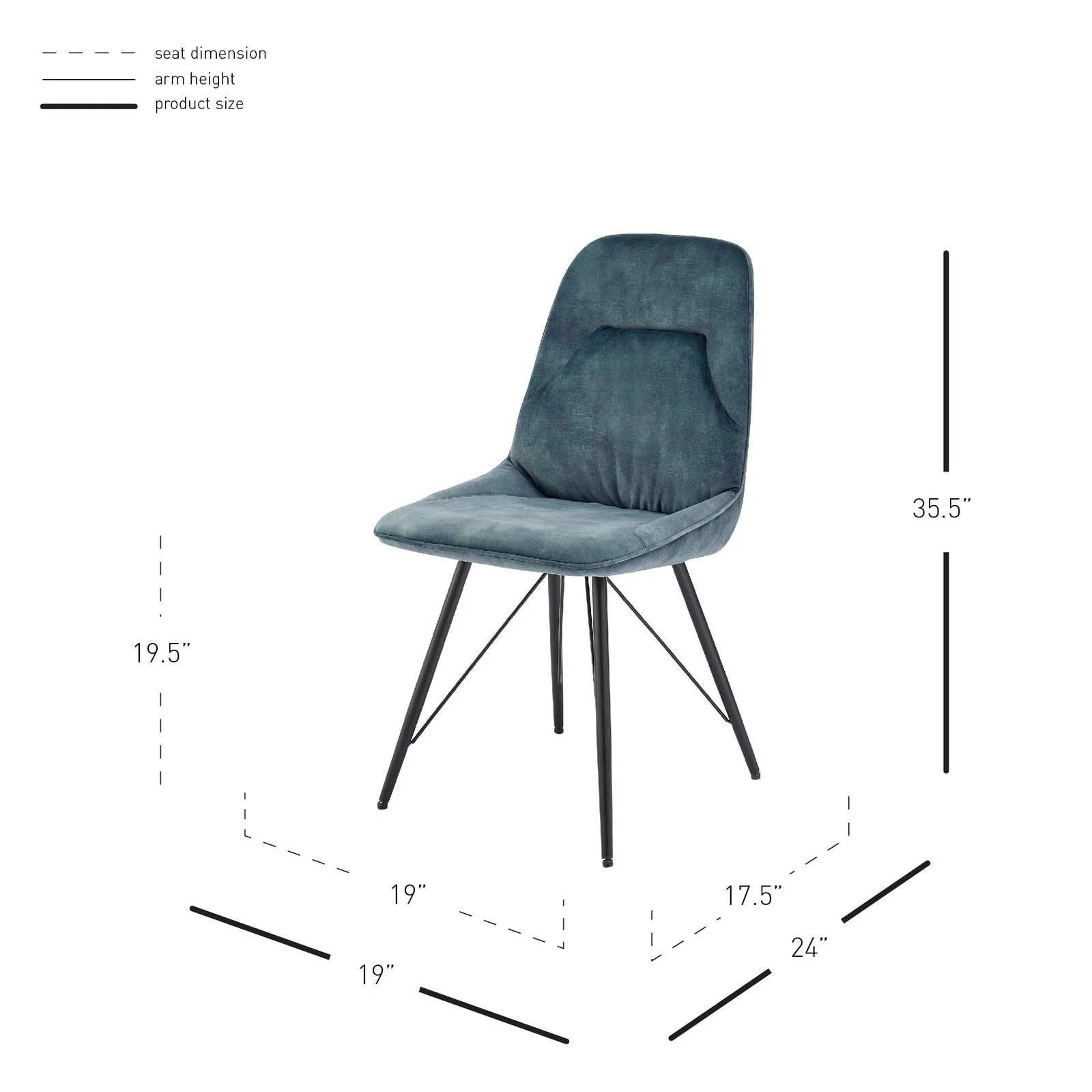 New Pacific Direct Pablo Velvet Fabric Dining Side Chair, (Set of 2) 1060021-217 - Image 11