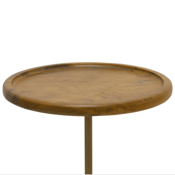 New Pacific Direct Roya Teak End Table Marble Base 1210005 - Image 4