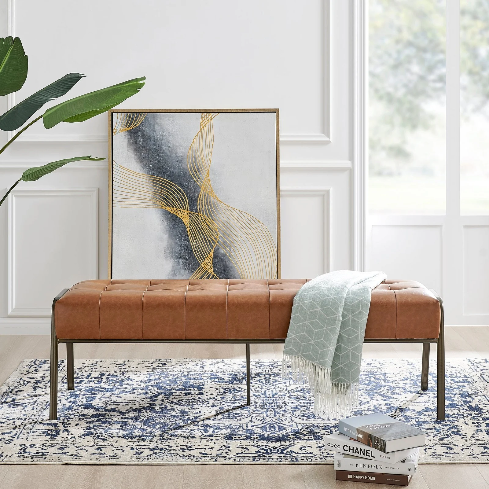 New Pacific Direct Venturi PU Tufted Bench 9900080-VCD - Image 2