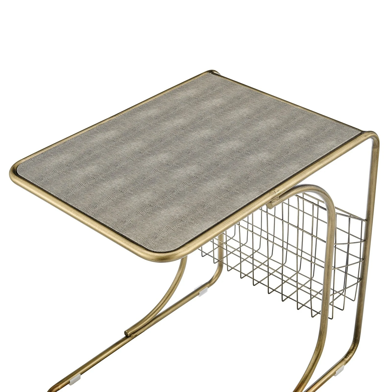 New Pacific Direct Zaire Faux Shagreen C-Side/ End Table 1600087 - Image 7